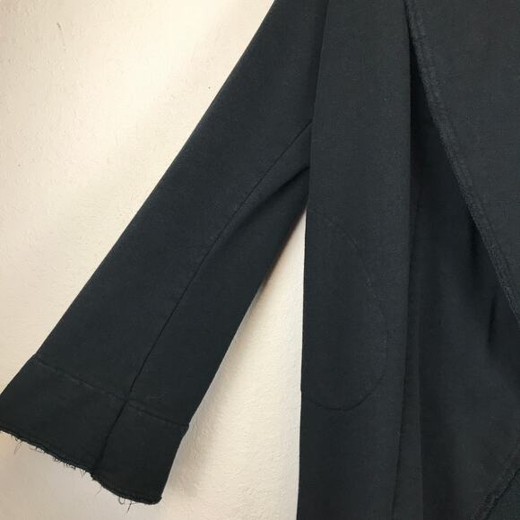 Bryn Walker Wrap Coat Bamboo Blend Shawl Collar Oversized Lagenlook Jacket Black - Picture 9 of 15